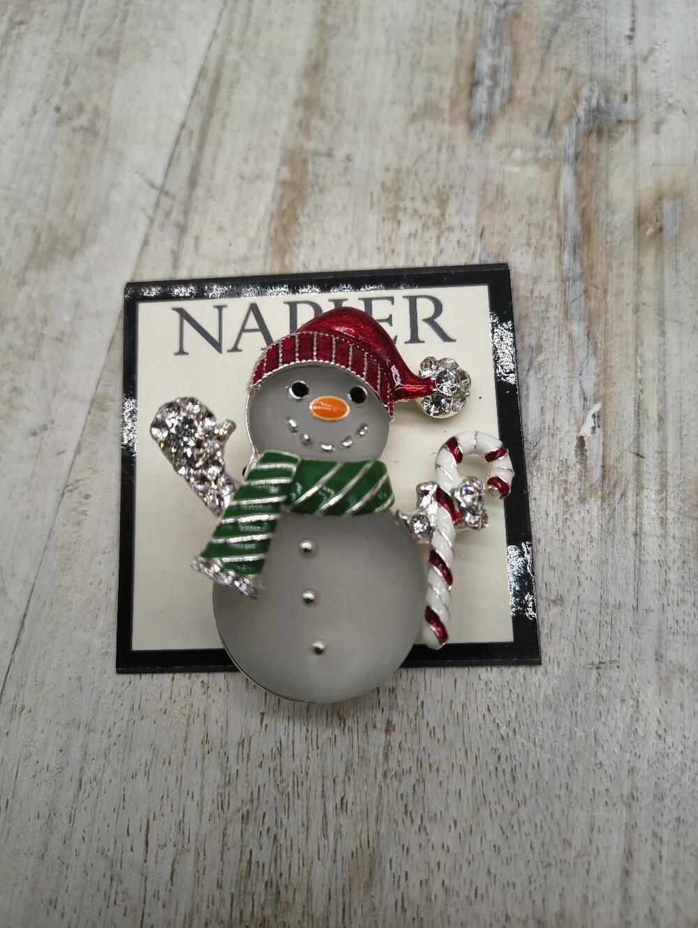 Napier Christmas Snowman Pin